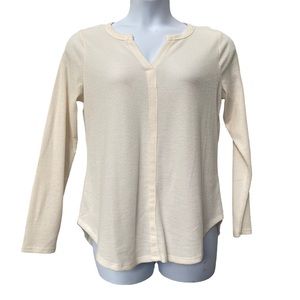 NEW  24/7 Maurices Thermal Ivory Long Sleeve Top , Size Large